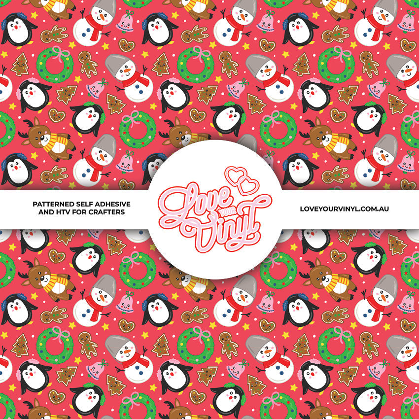 Red Snowman Christmas Patterned Vinyl LYV_2487