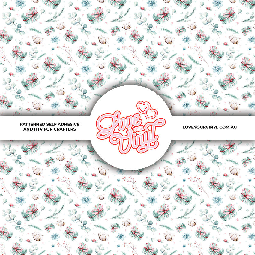 Green Christmas Presents Patterned Vinyl LYV_2504