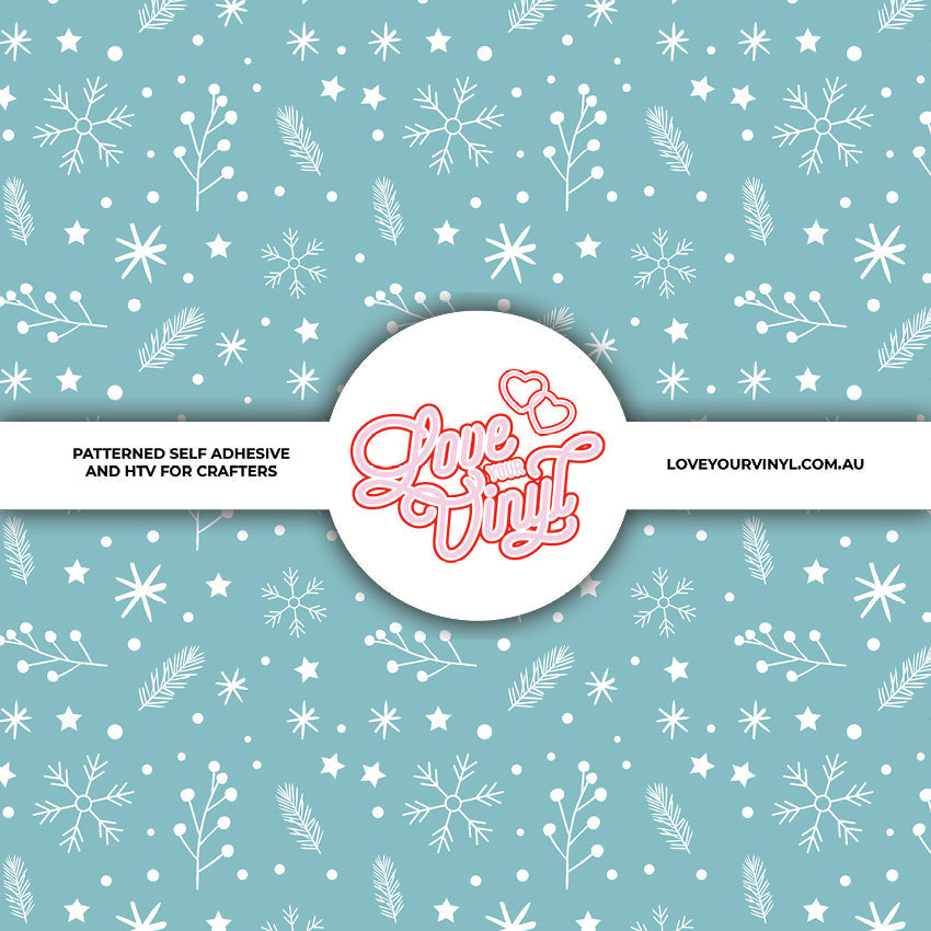 Light Blue Christmas Patterned Vinyl LYV_2514
