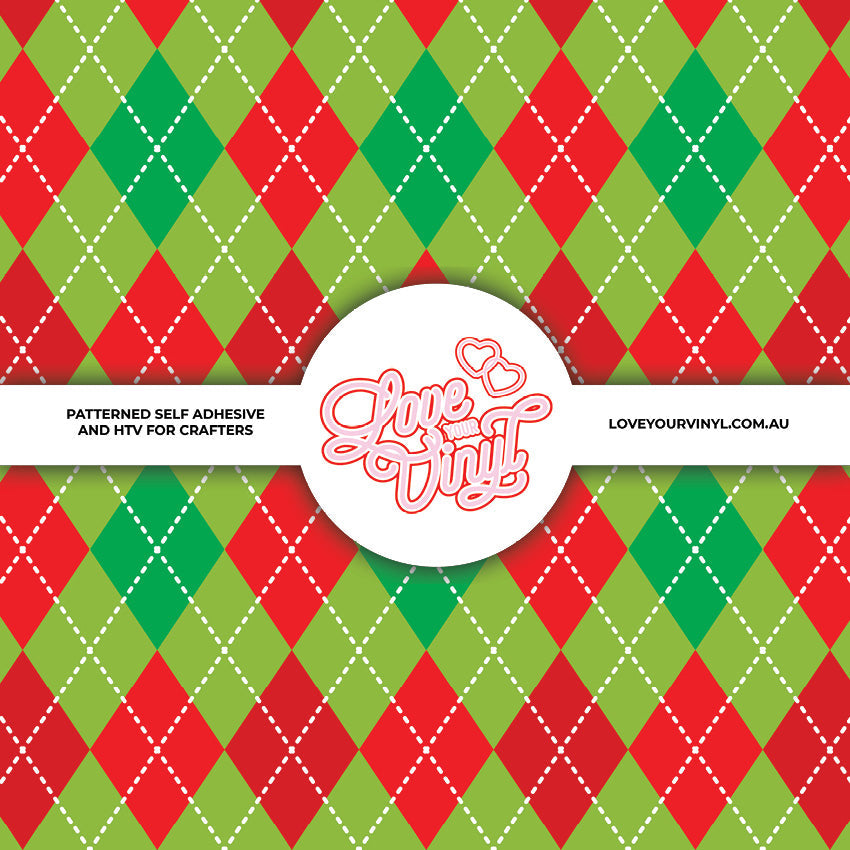 Red and Green Patterned Vinyl LYV_2543