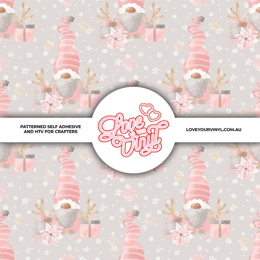 Pink Gnomes Christmas Patterned Vinyl LYV_2570