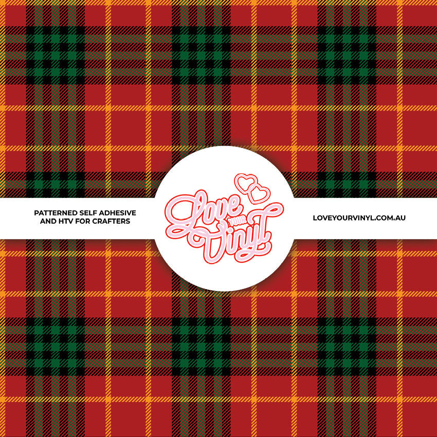 Red and Green Checkered Christmas Patterned Vinyl LYV_2592