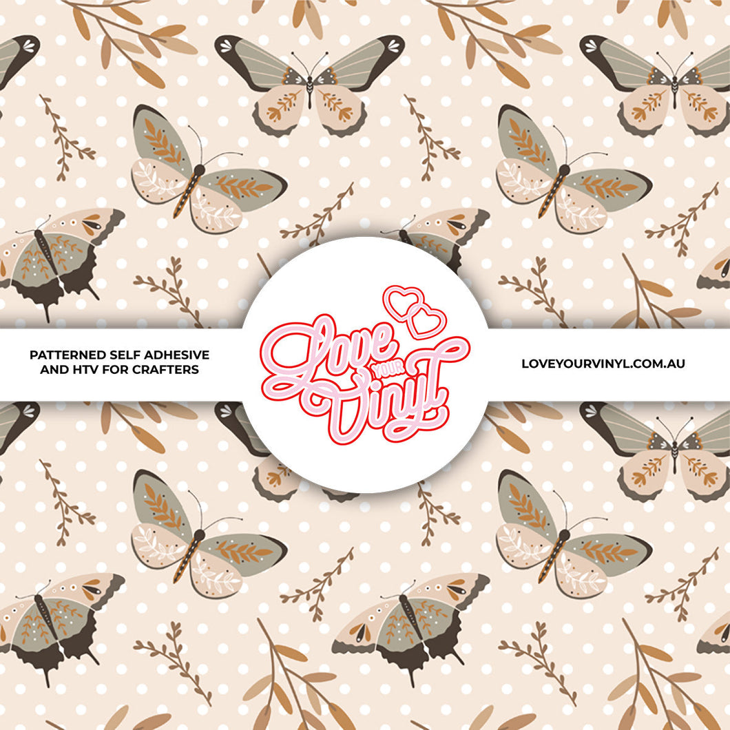 Vintage Butterflies Patterned Vinyl LYV_259