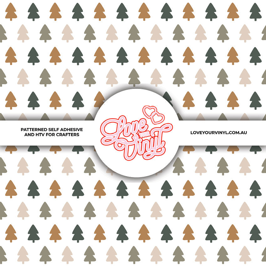 Golden Pine Tree Christmas Patterned Vinyl LYV_2740
