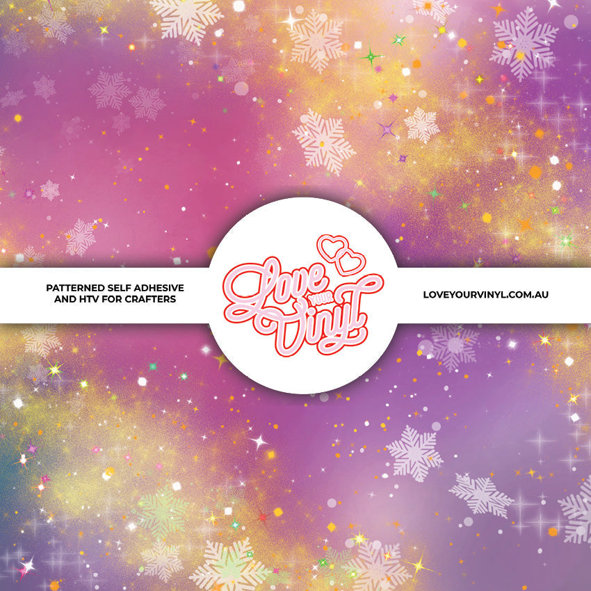 Purple Galaxy with Snowflakes Christmas Patterned Vinyl LYV_2804