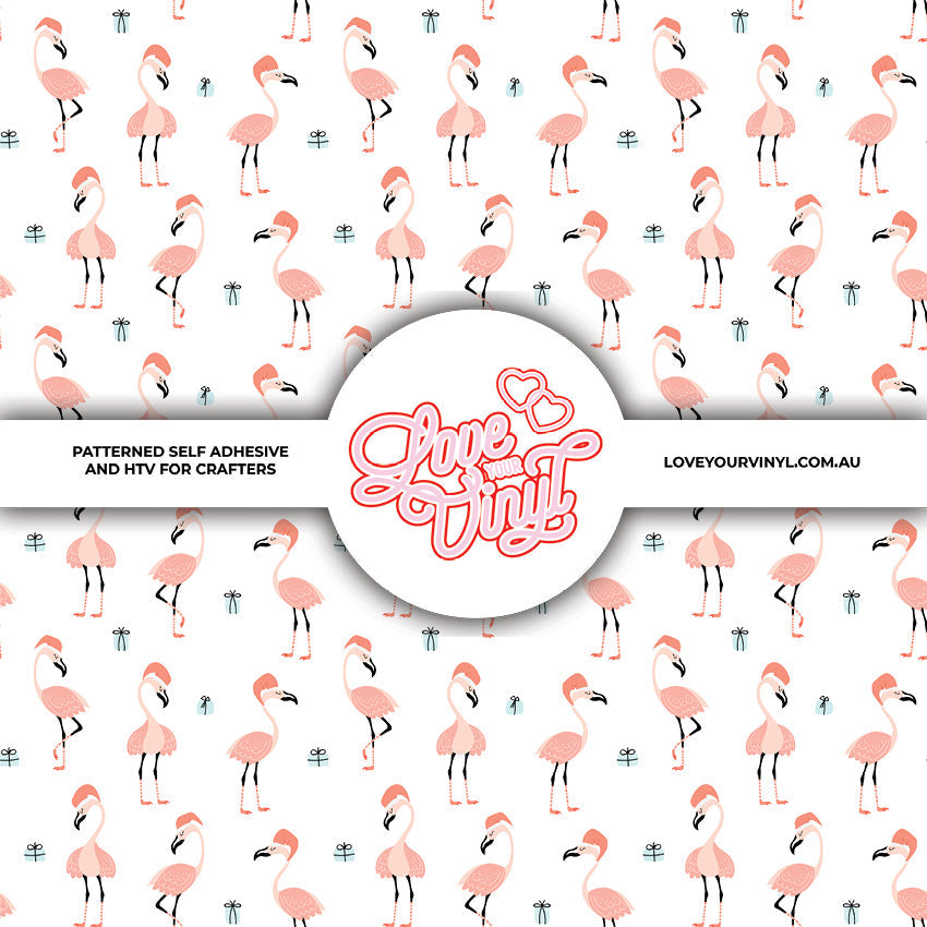 Flamingo Christmas Patterned Vinyl LYV_2828