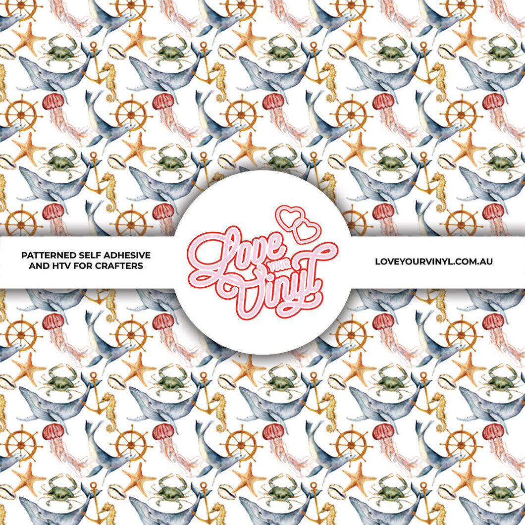 Nautical Sea Creatures Patterned Vinyl LYV_287