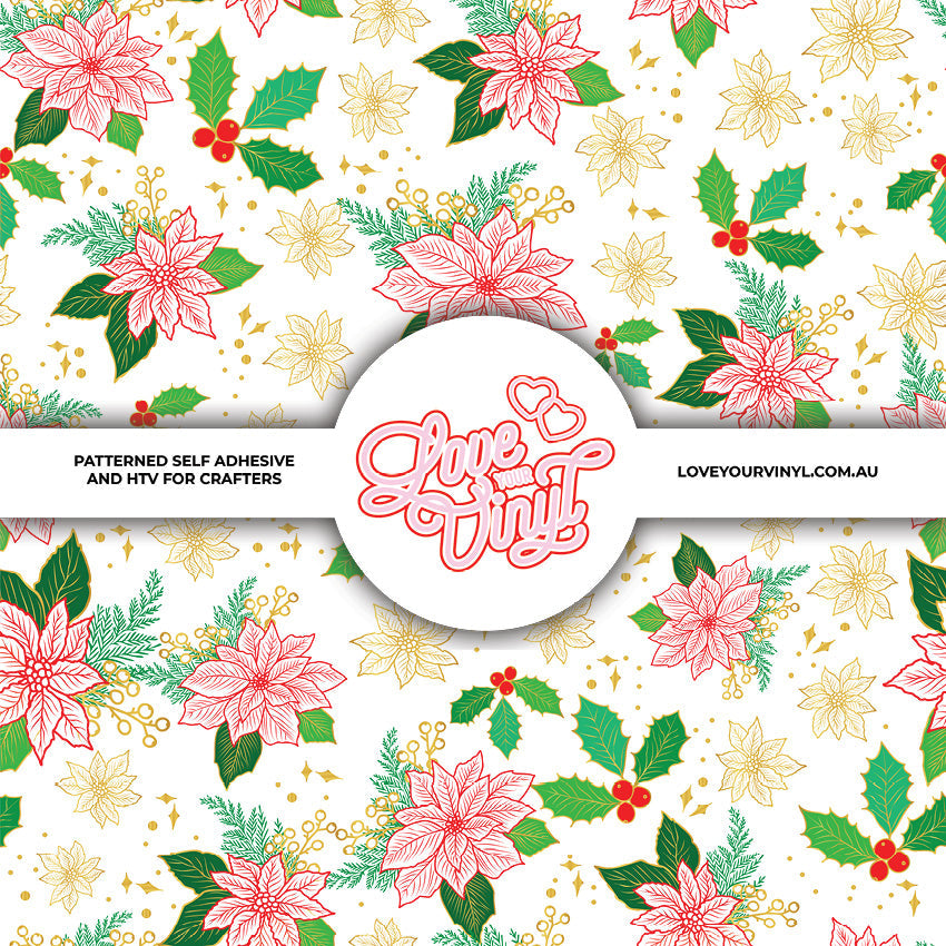 Poinsettia Christmas Patterned Vinyl LYV_2892