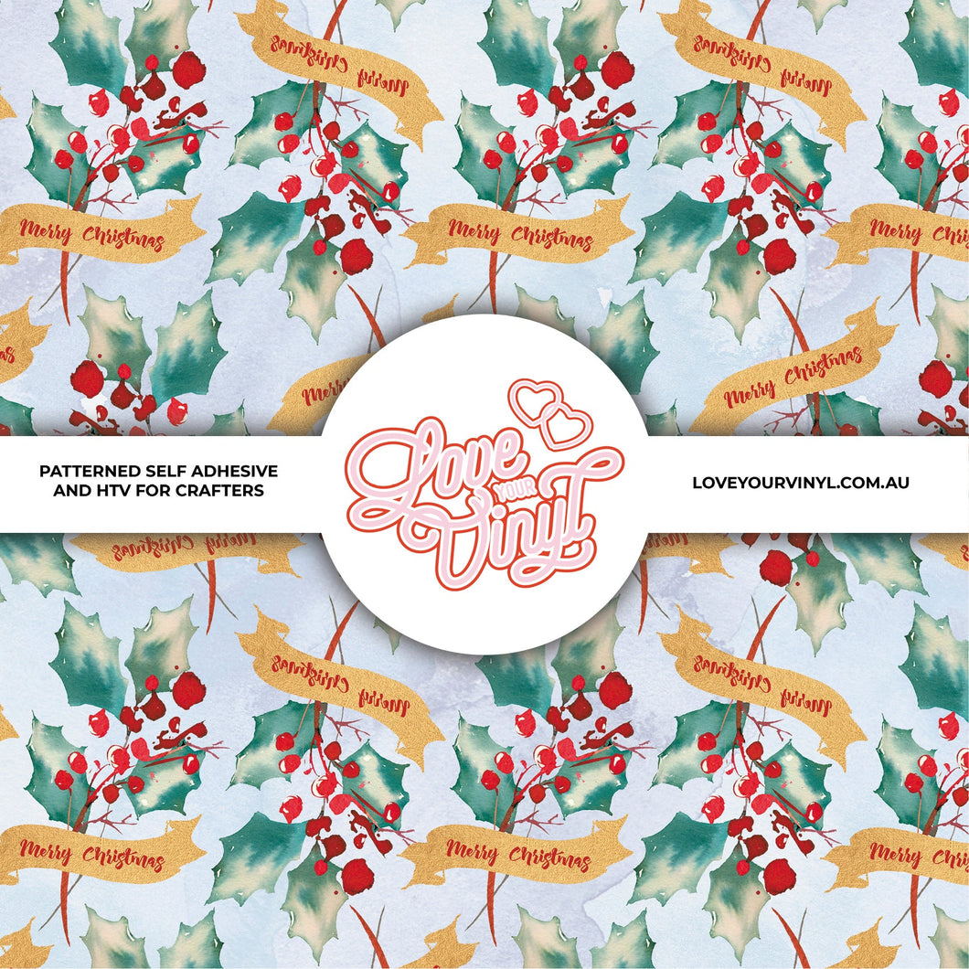 Christmas Holly Patterned Vinyl LYV_307