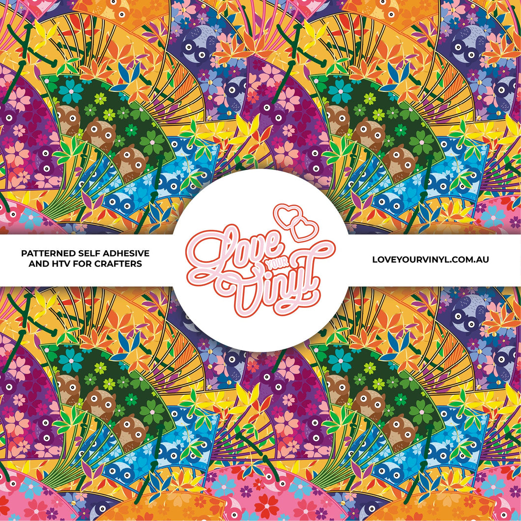 Abstract Colourful owls Patterned Vinyl LYV_318