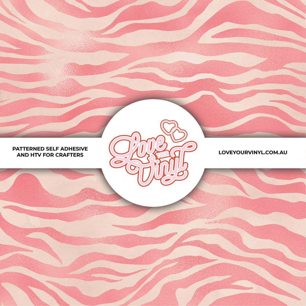 Pink Tiger Print Patterned Vinyl LYV_333