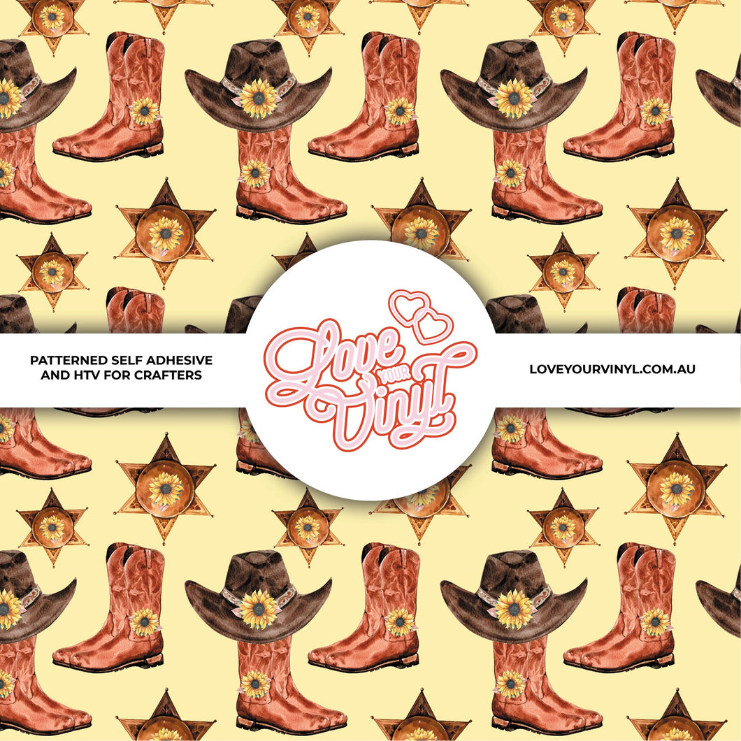 Cowboy Boots Patterned Vinyl LYV_351