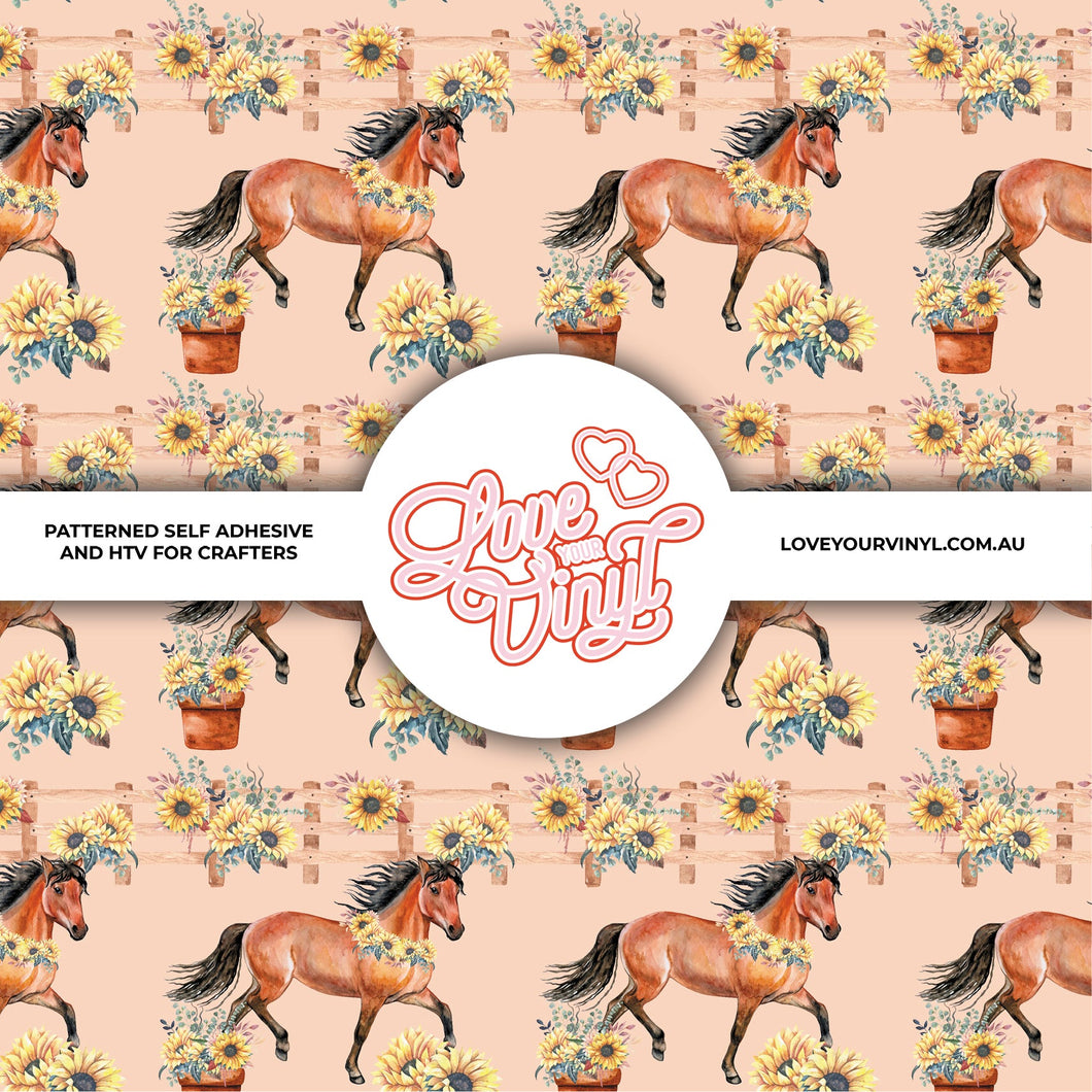 Wild Country Horses Patterned Vinyl LYV_352