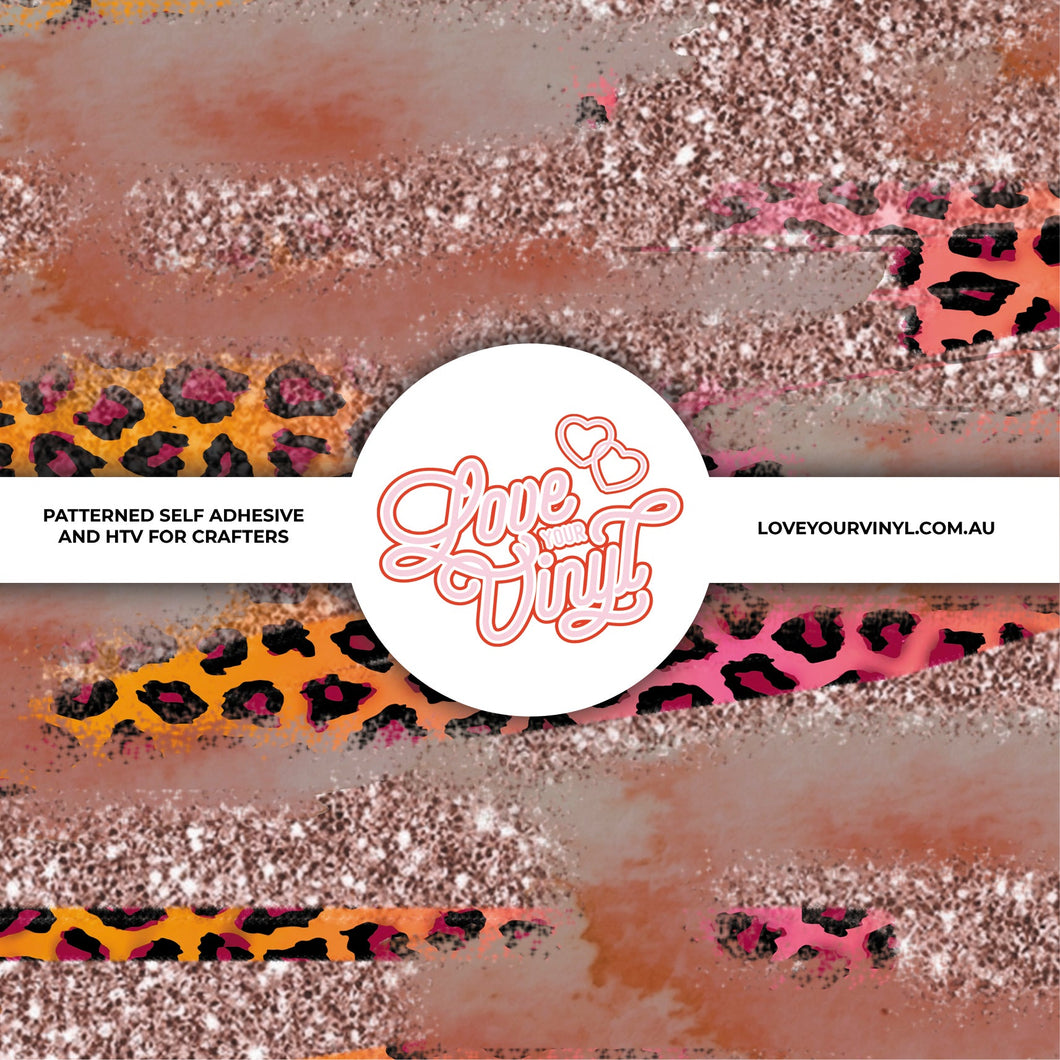 Glitter Animal Print Brush Strokes Patterned Vinyl LYV_362