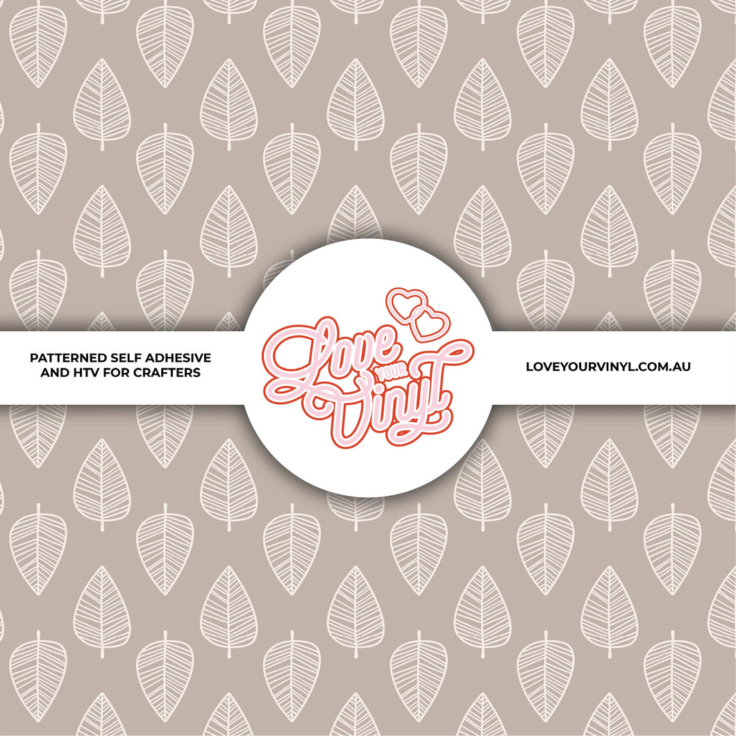 Grey Leaves Patterned Vinyl LYV_371