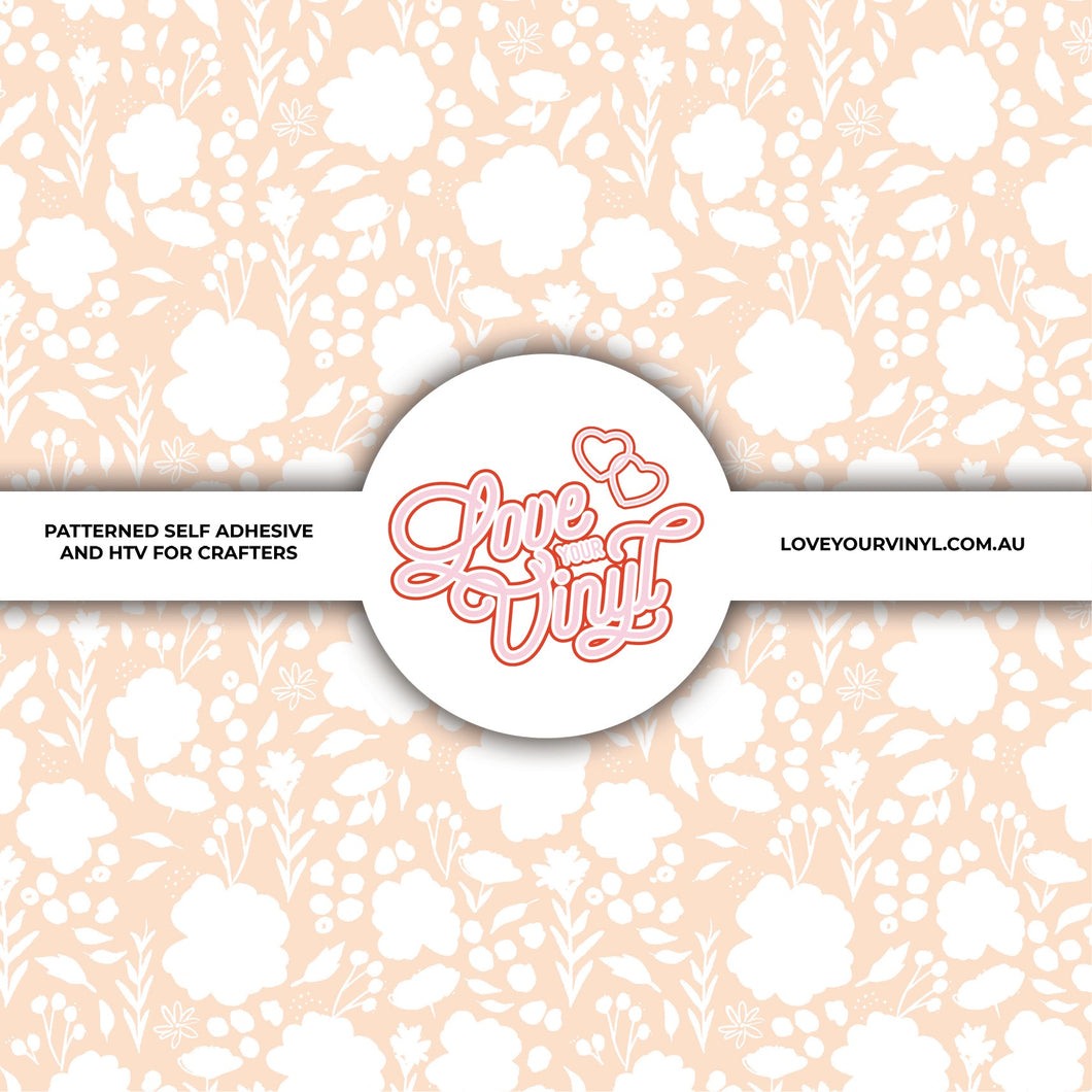 Peachy Floral Patterned Vinyl LYV_397