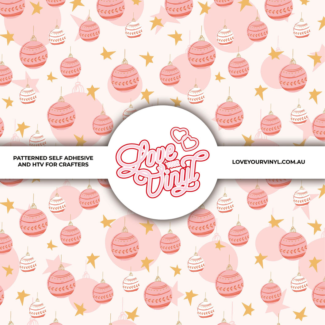 Pink Christmas Ornaments Patterned Vinyl LYV_408