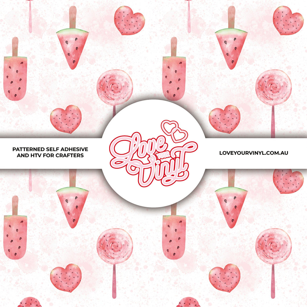 Watercolour Watermelon Patterned Vinyl LYV_425