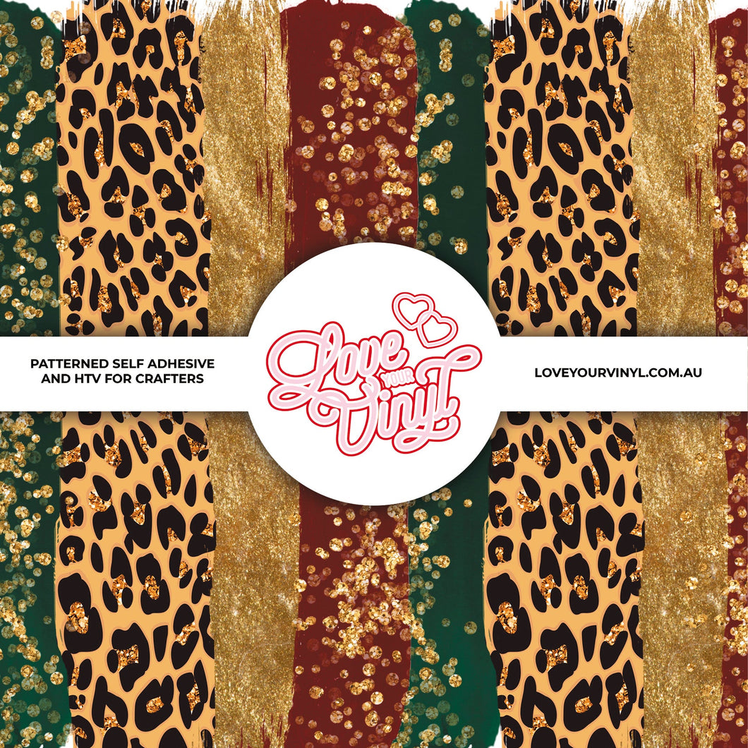 Christmas Leopard Print Patterned Vinyl LYV_449