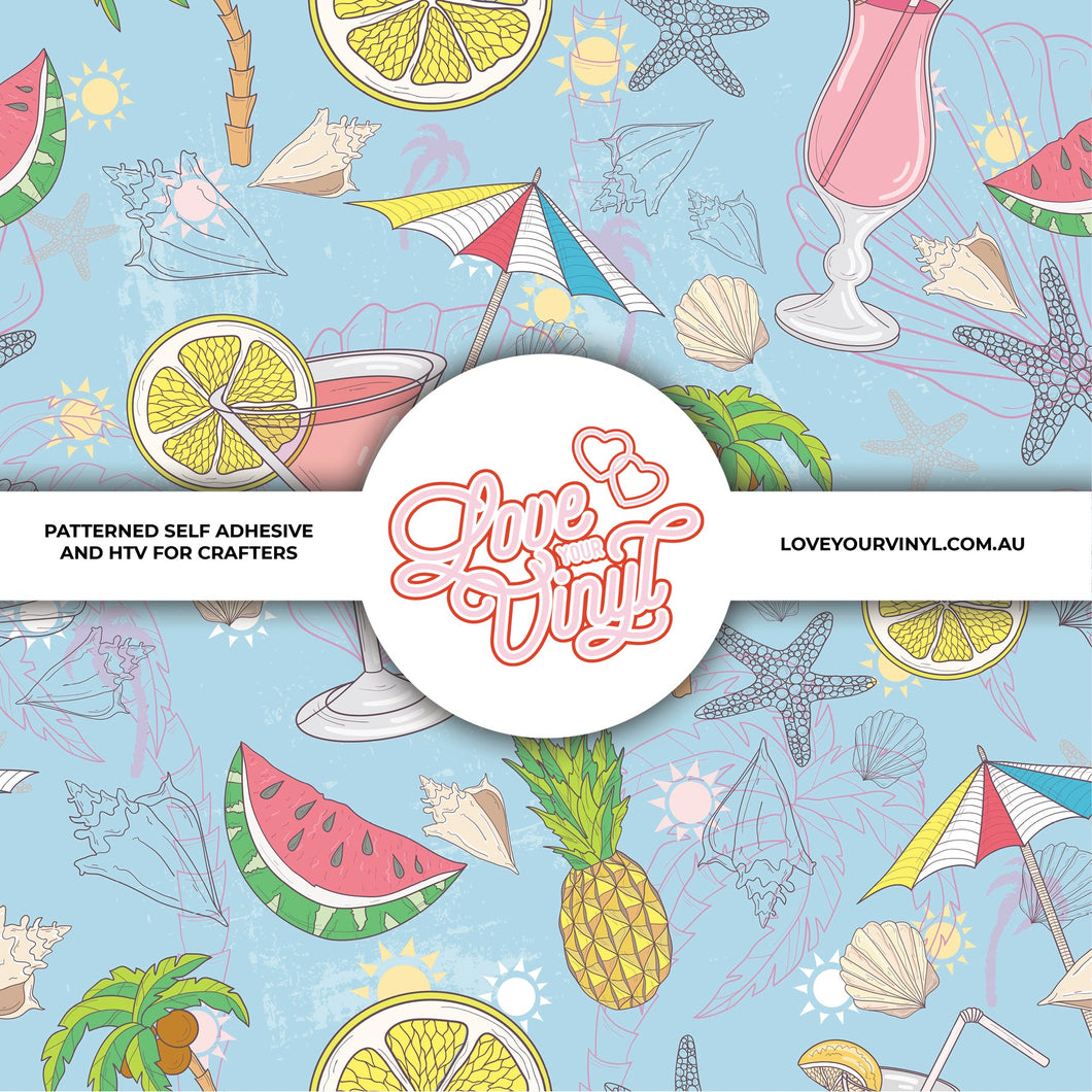 Tropical Beach Patterned Vinyl LYV_523