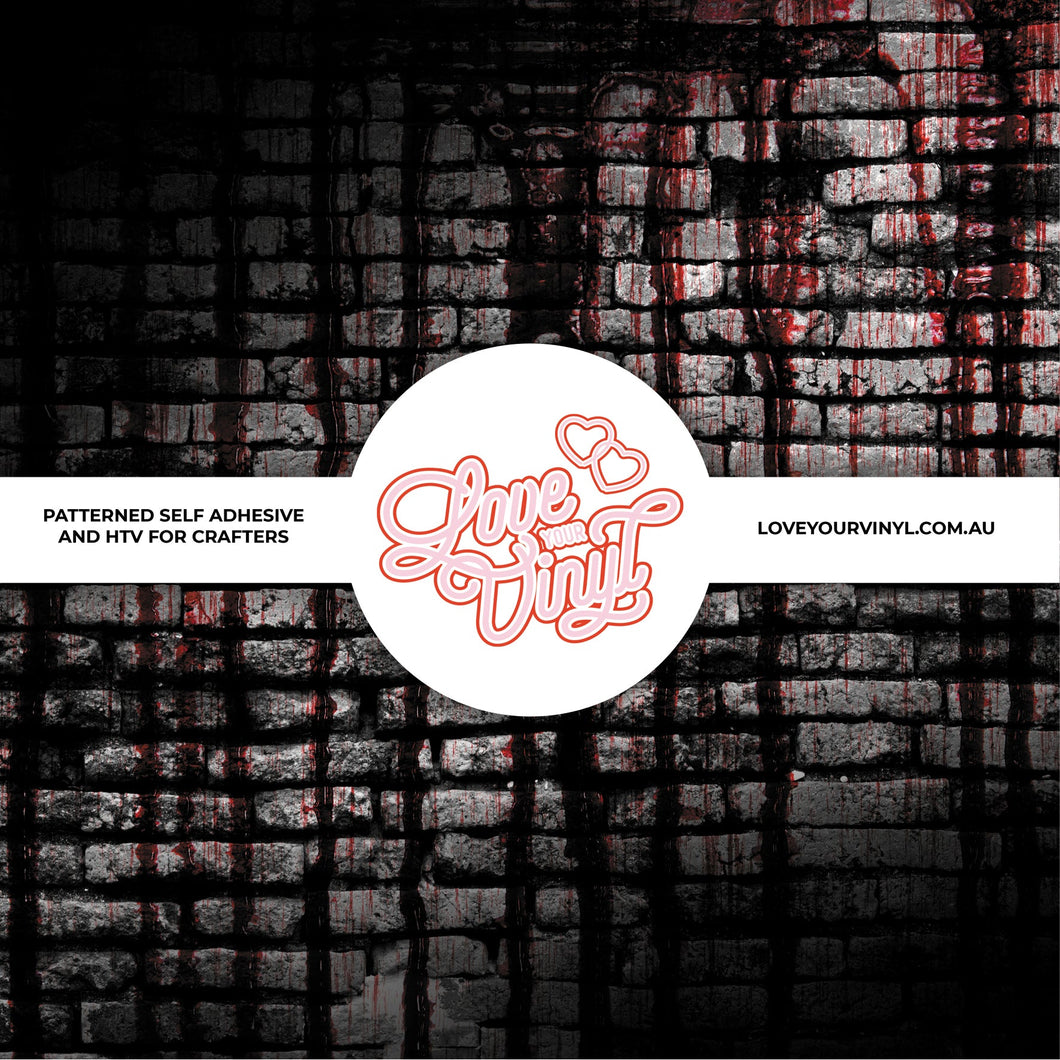 Horror Bloody Bricks Patterned Vinyl LYV_527