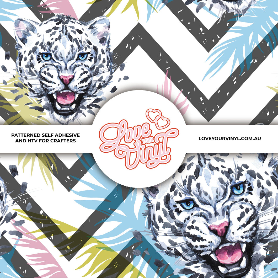 Snow Leopard Chevron Patterned Vinyl LYV_544