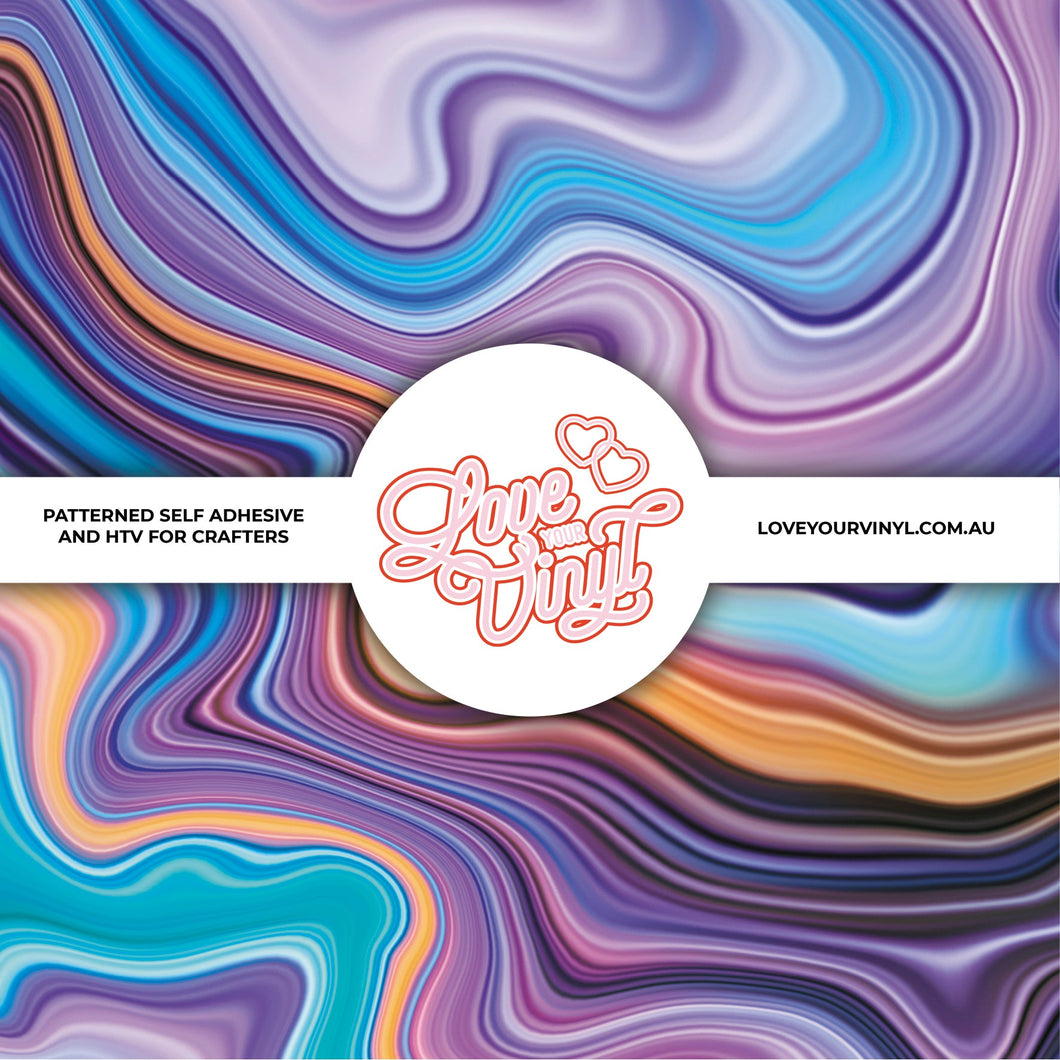 Blue Purple Orange Swirl Patterned Vinyl LYV_566