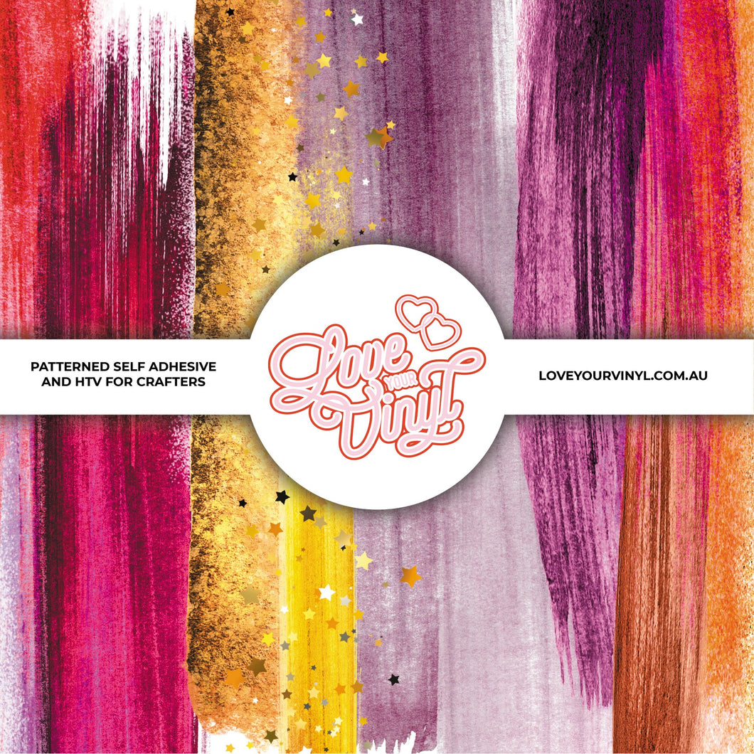 Purple Red Brush Strokes Patterned Vinyl LYV_571
