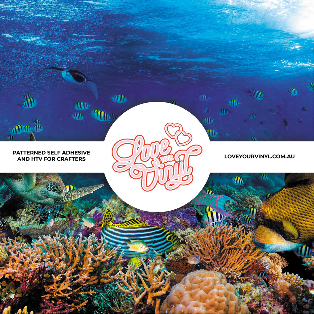 Underwater Coral Fish Patterned Vinyl LYV_574