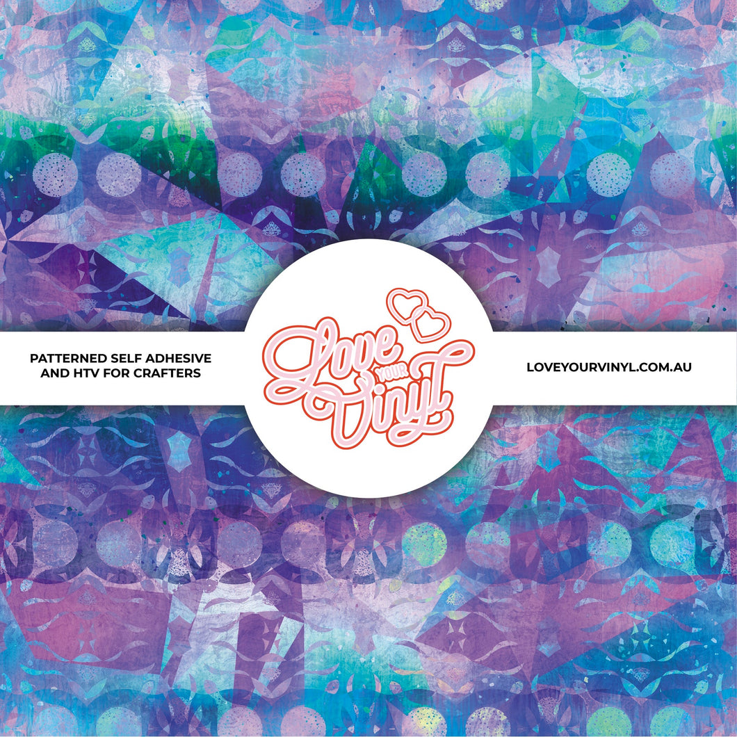 Abstract Blue Purple Patterned Vinyl LYV_602