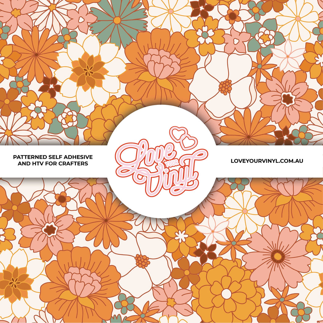 Retro Floral Patterned Vinyl LYV_630