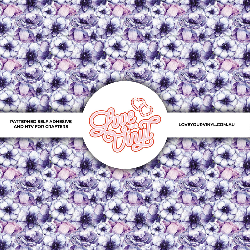Purple Floral Patterned Vinyl LYV_640