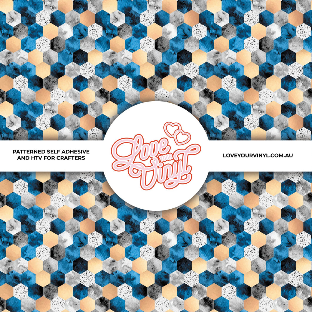 Marble Hexagons Patterned Vinyl LYV_641