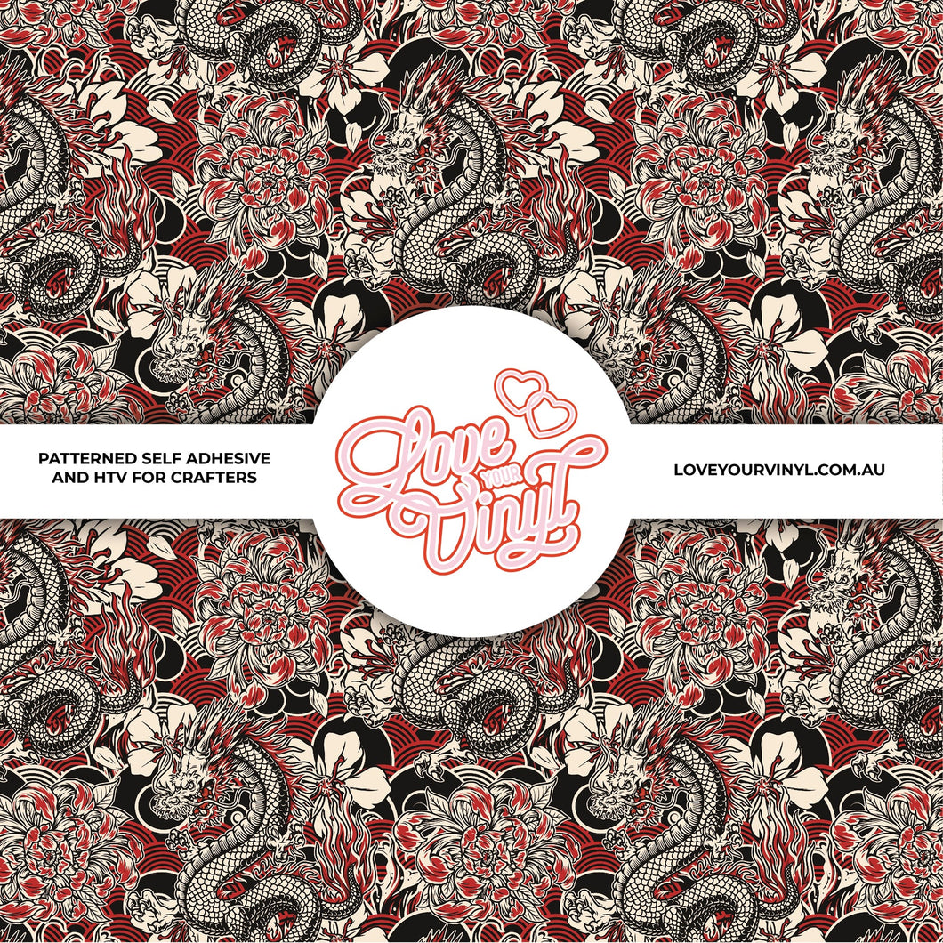 Dragons Patterned Vinyl LYV_643