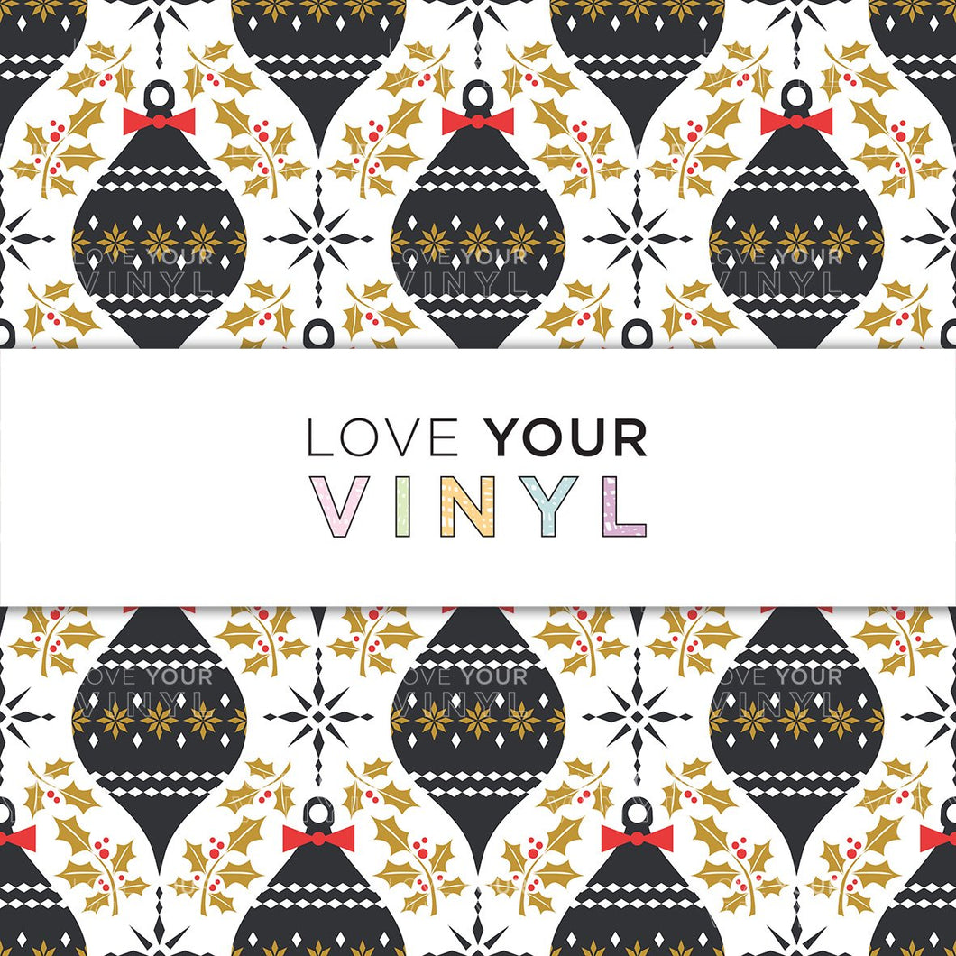 Black and Gold Christmas Printed Vinyl LYV_738