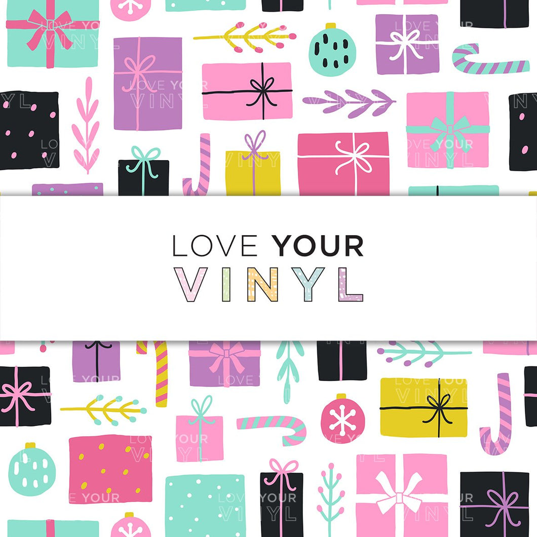Pastel Christmas Presents Patterned Vinyl LYV_749