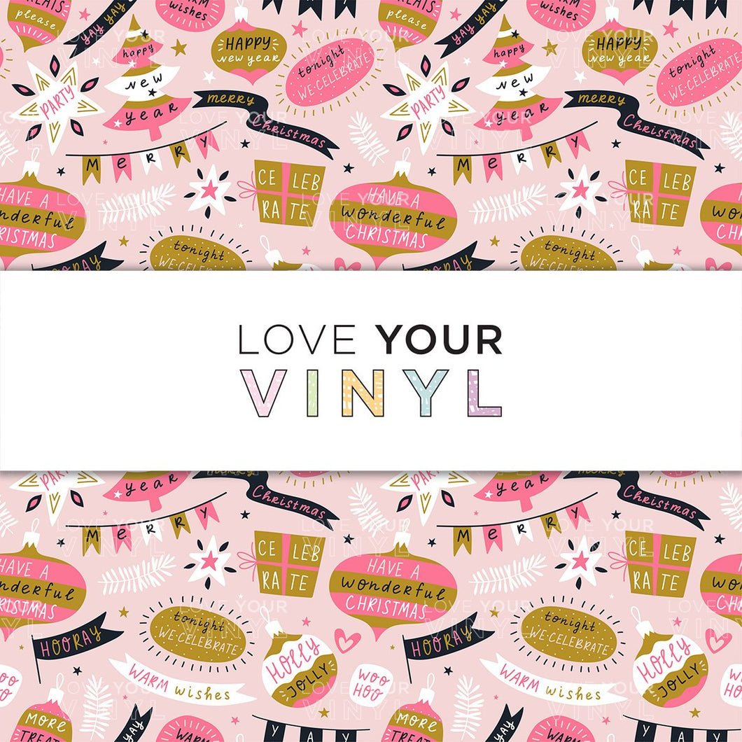 Pink Christmas Patterned Vinyl LYV_778