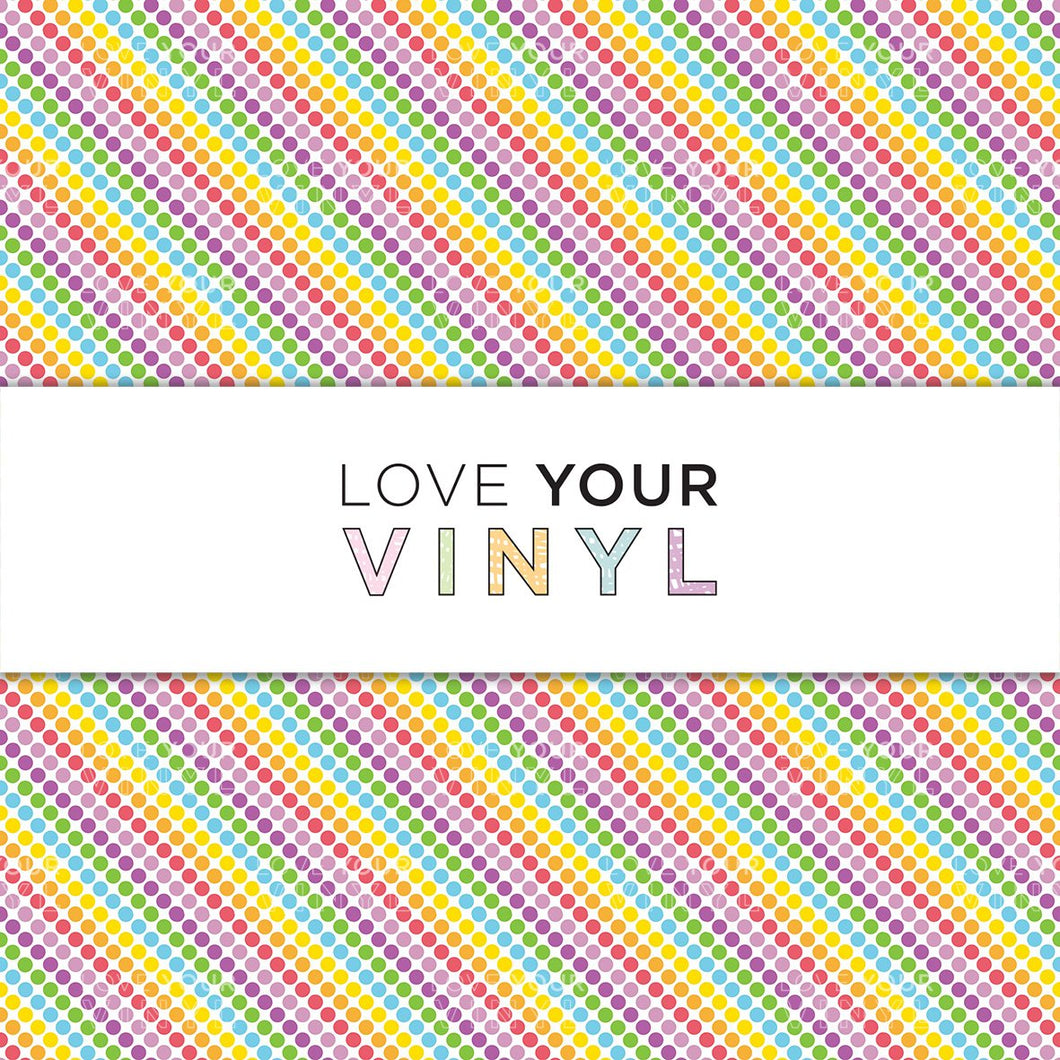 Rainbow Polka Dots Patterned Vinyl LYV_844