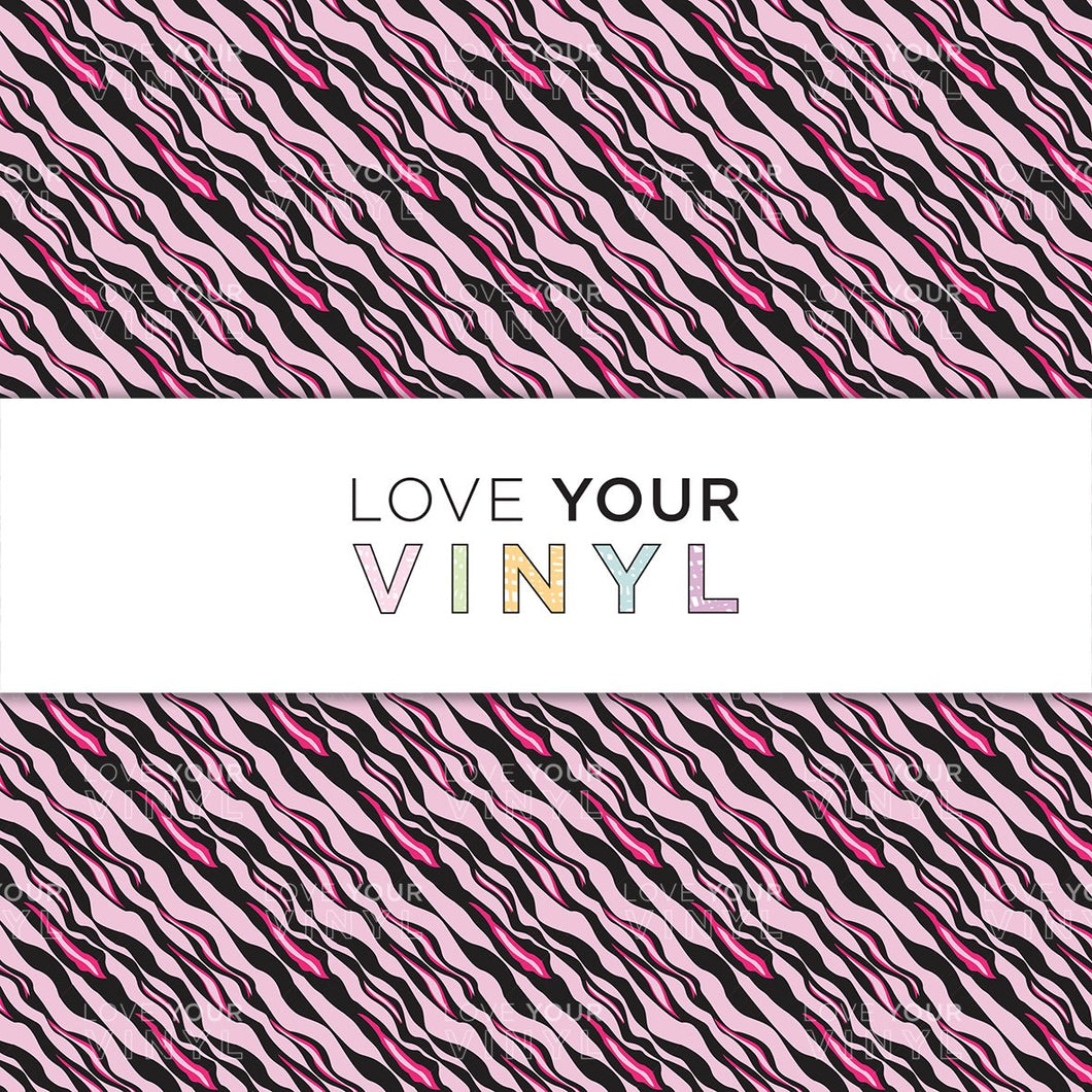 Pink Black Abstract Patterned Vinyl LYV_853