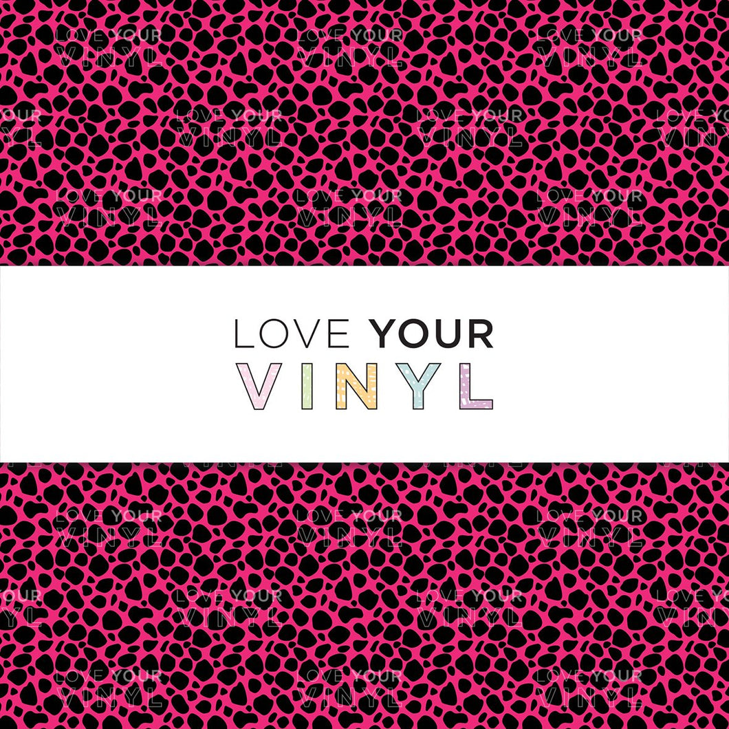 Pink Black Spots Animal Print Patterned Vinyl LYV_855