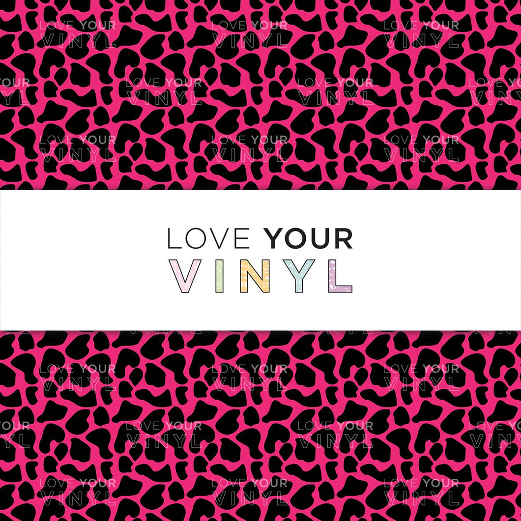 Pink Black Animal Print Patterned Vinyl LYV_856