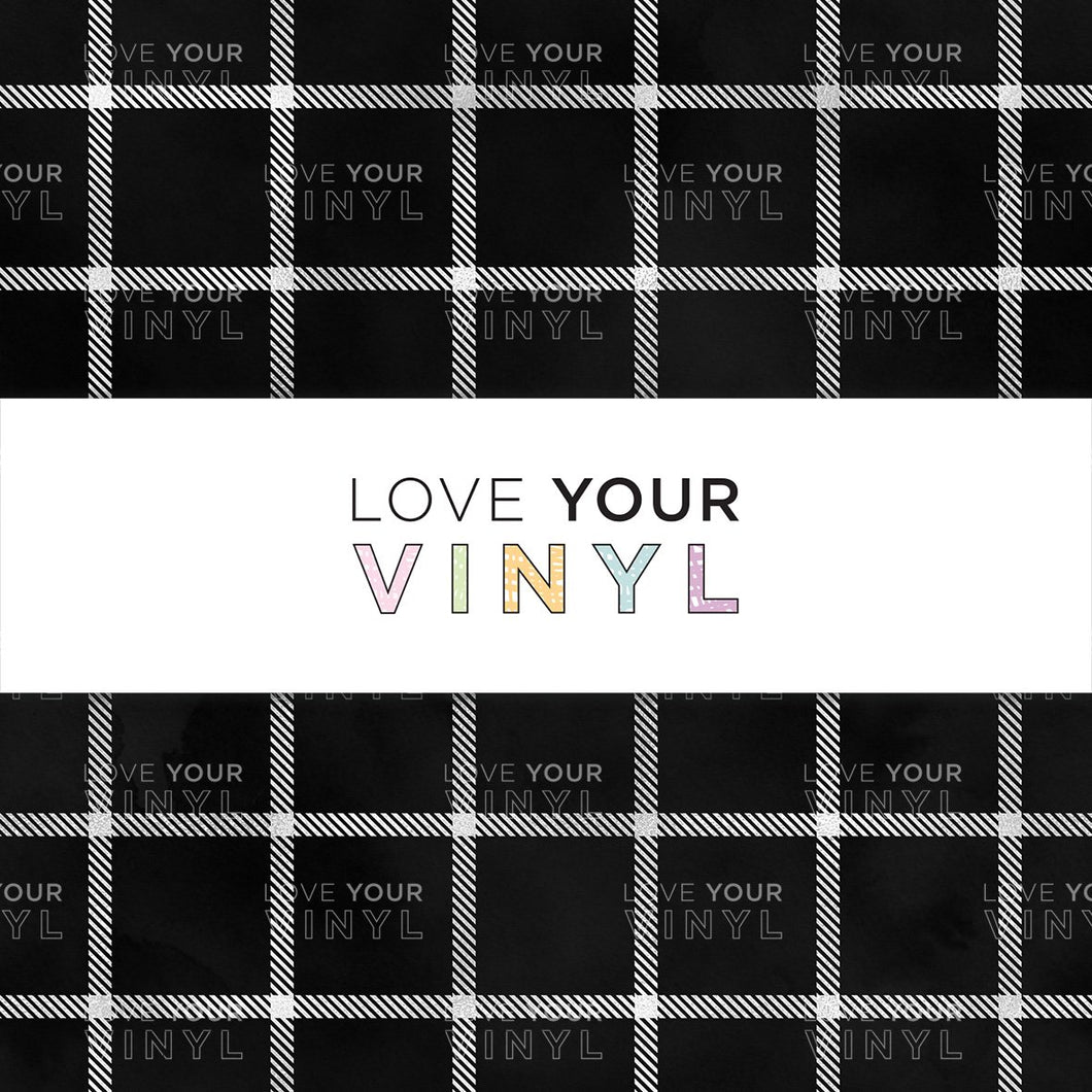 Monochrome Check Plaid Patterned Vinyl LYV_870