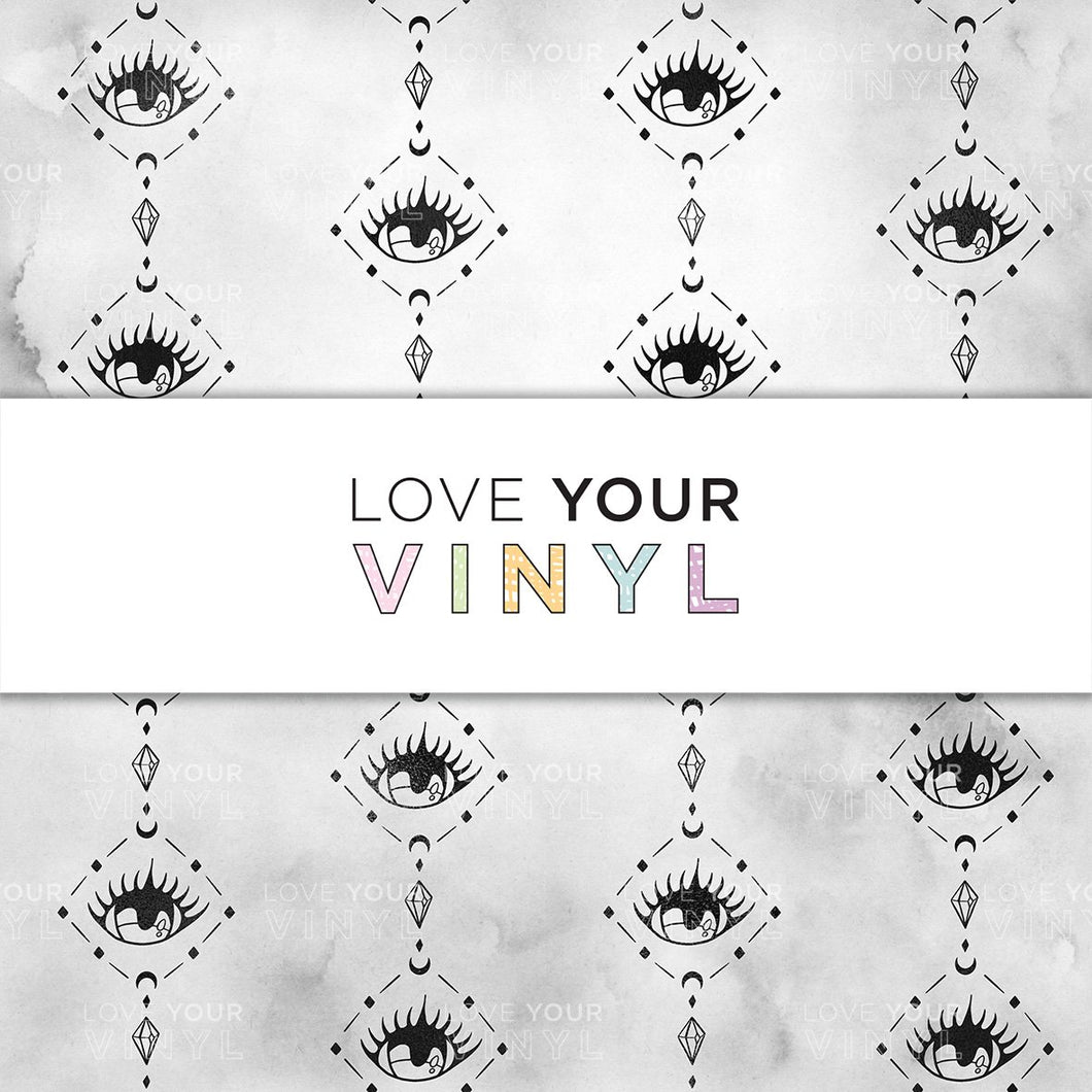 Monochrome Crystal Moon Eye Patterned Vinyl LYV_872