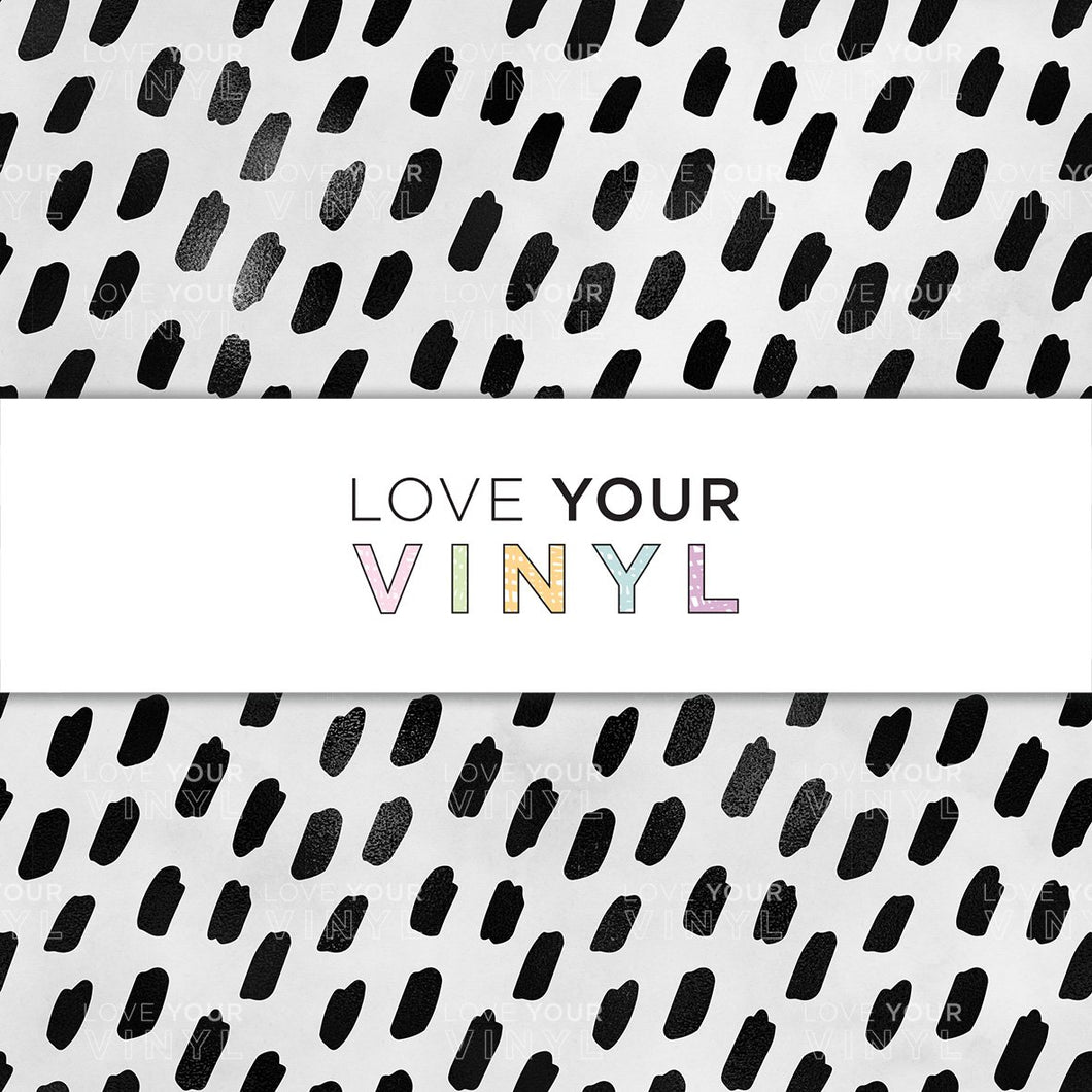 Monochrome Spot Stroke Patterned Vinyl LYV_874