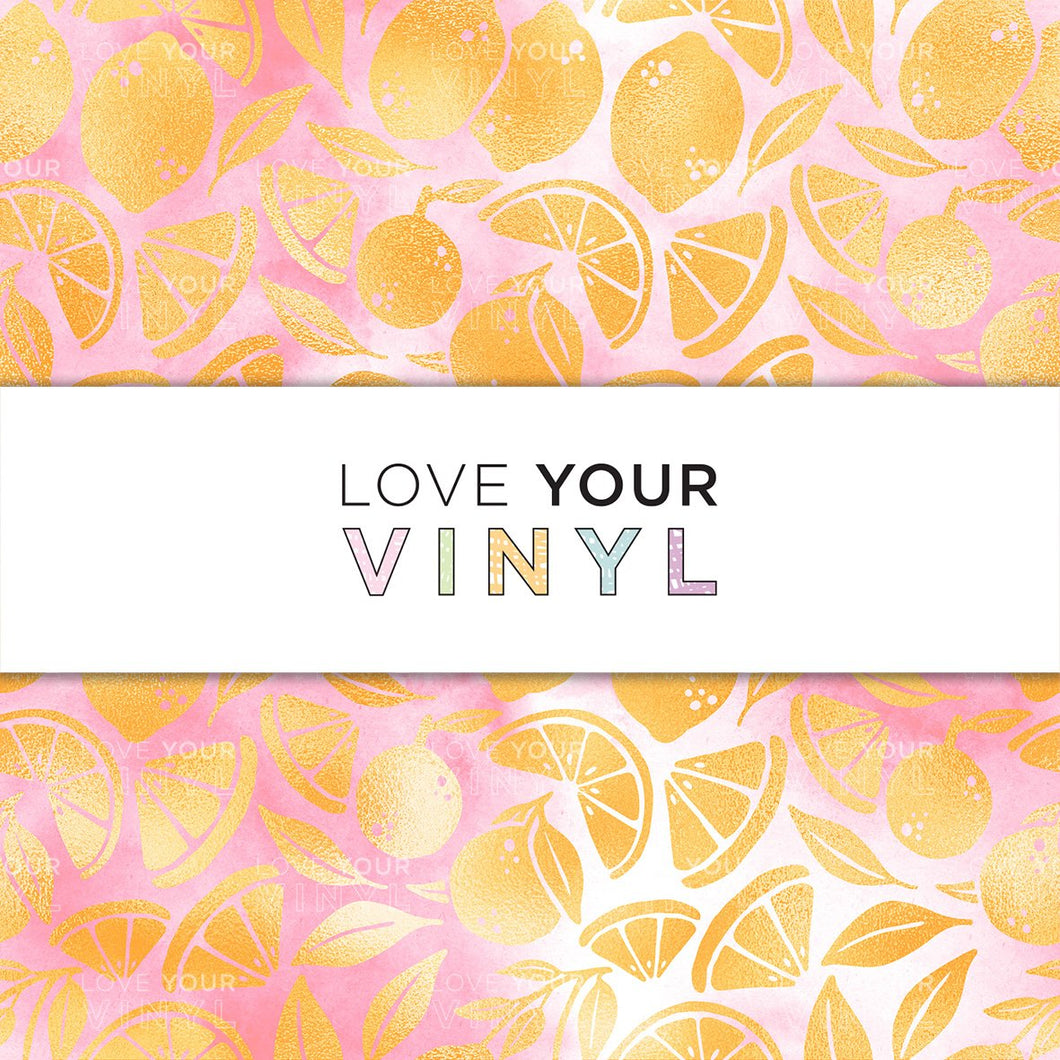 Pink Yellow Fruit Patterned Vinyl LYV_895
