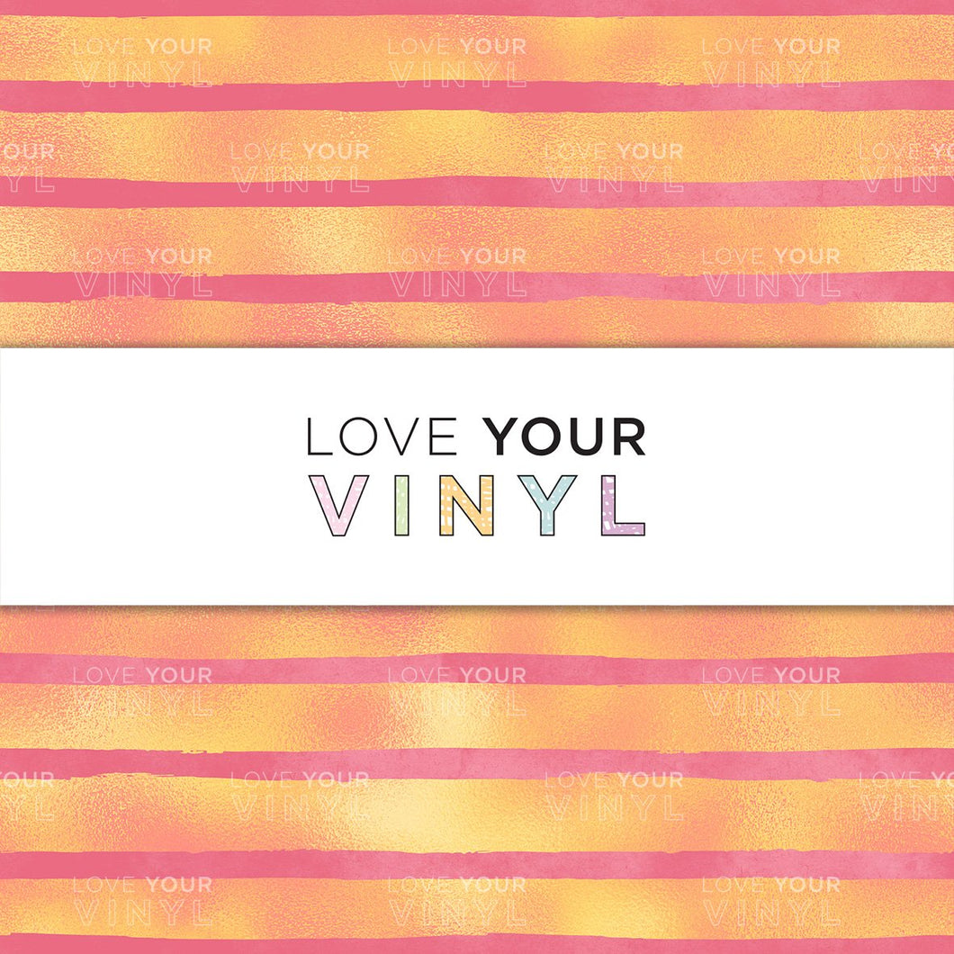 Pink Yellow Shimmer Stripes Patterned Vinyl LYV_896