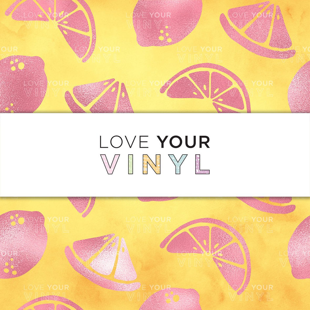 Yellow Pink Fruit Patterned Vinyl  LYV_902
