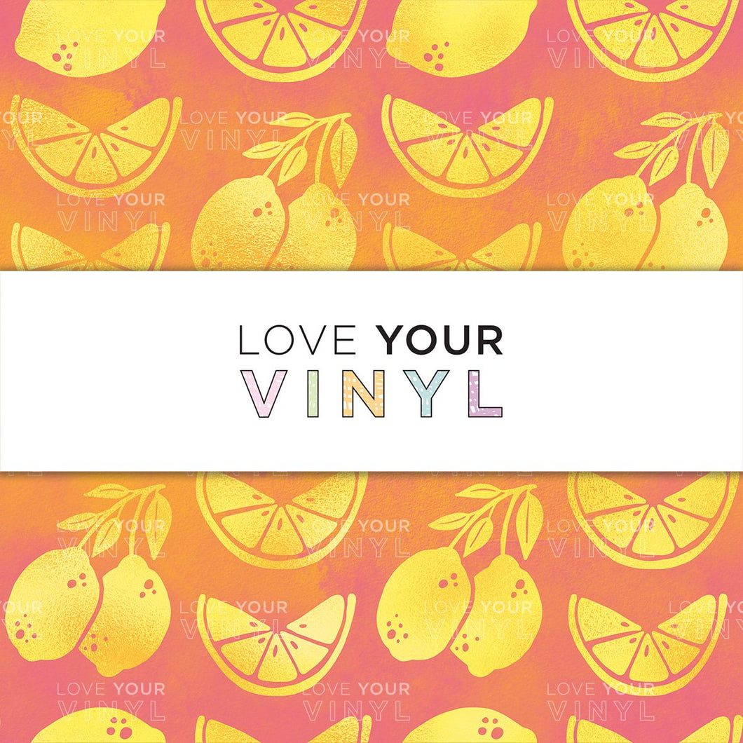 Pink Orange Yellow Gradient Fruit Patterned Vinyl LYV_905