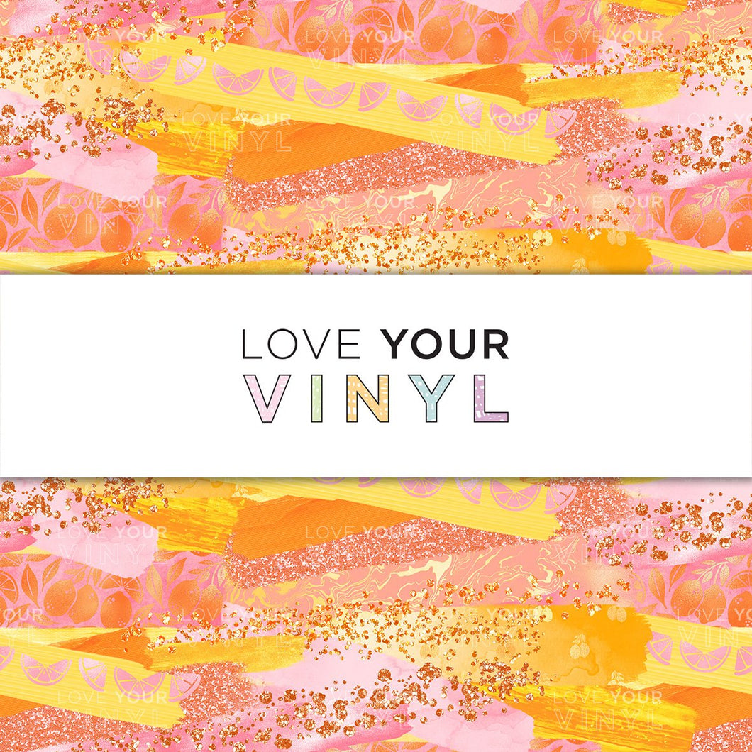 Abstract Pink Yellow Orange Fruit Patterned Vinyl LYV_907