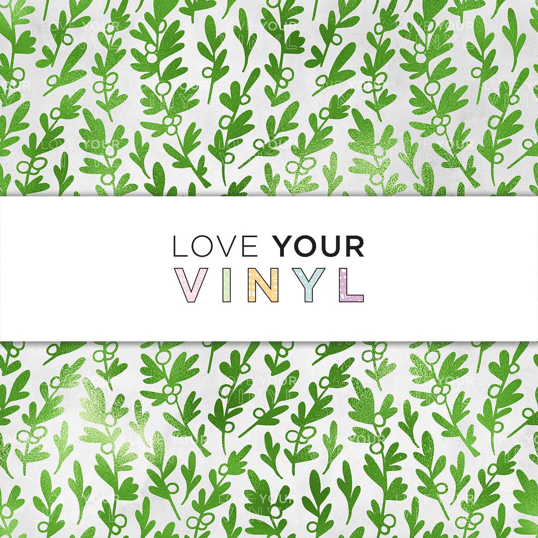 Green Leaves Patterned Vinyl LYV_956